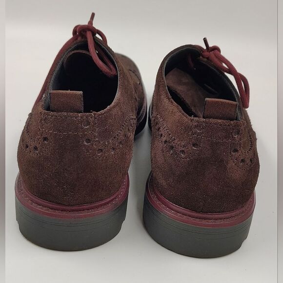 Hugo Boss Oxford Bokio Wingtip Men's Brown Suede Brogue Shoes Sz 41 - Picture 12 of 16
